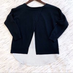 Ann Taylor Peek-a-Dot Split Back Layered Sweater